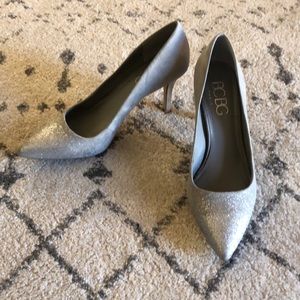 BCBG silver/gray heels